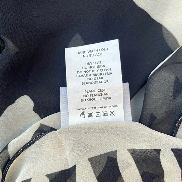 Black & Cream Color Chiffon Shawl / Wrap - Picture 11 of 12